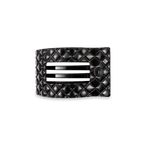 TELETIES - Flat Rectangle Hair Clip | Small | Jet Black Quilted