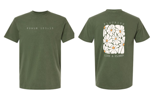 Psalm 103:15 on Comfort Colors Hemp Graphic Tee (S-3X)