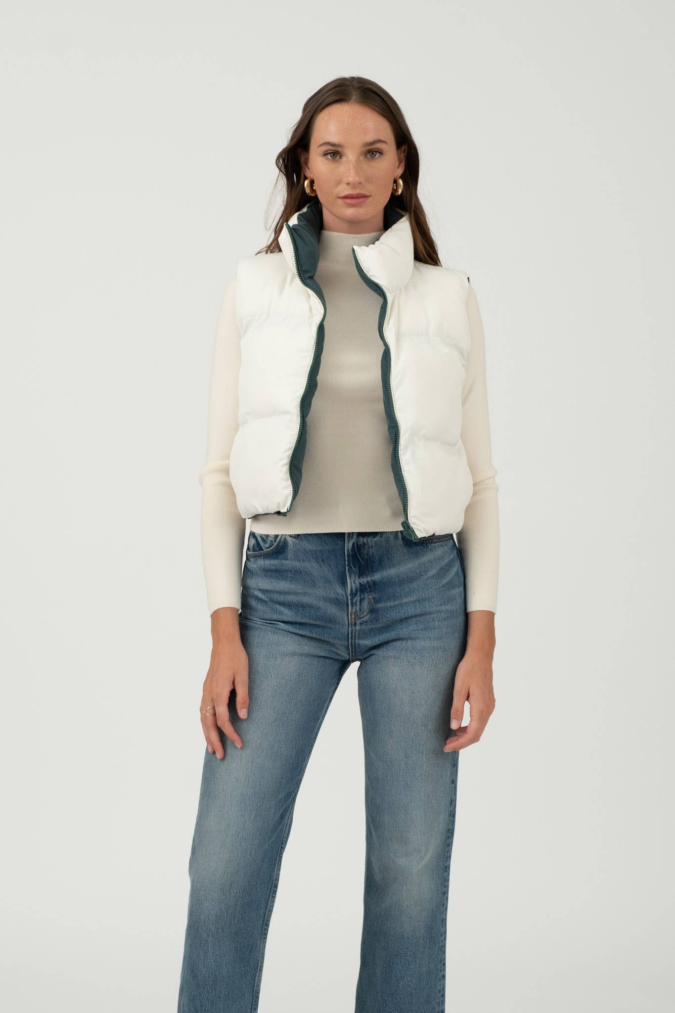 SALE! REVERSIBLE ZIP UP PUFFER VEST (S-L)