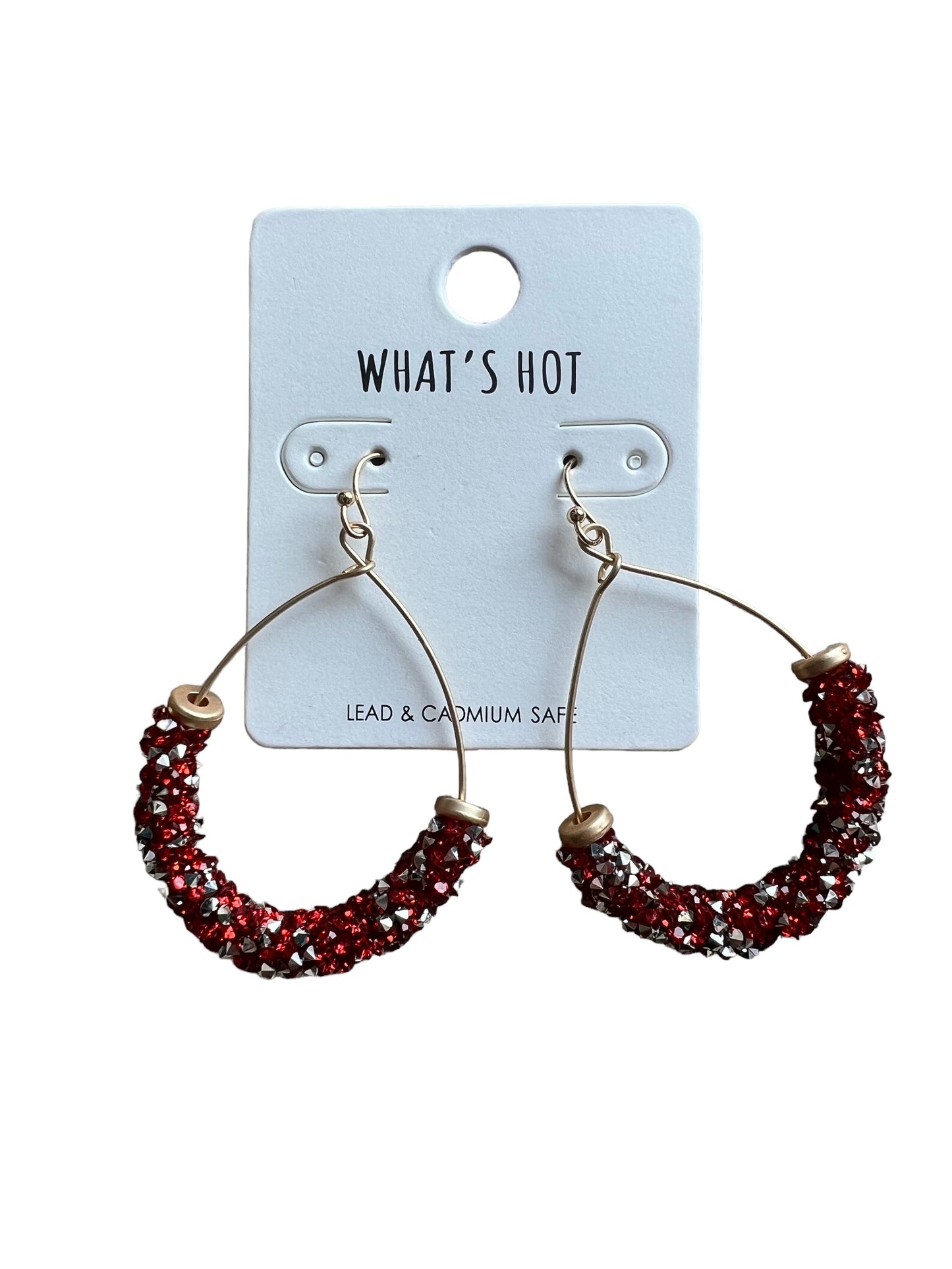 Red Crushed Crystal Earrings