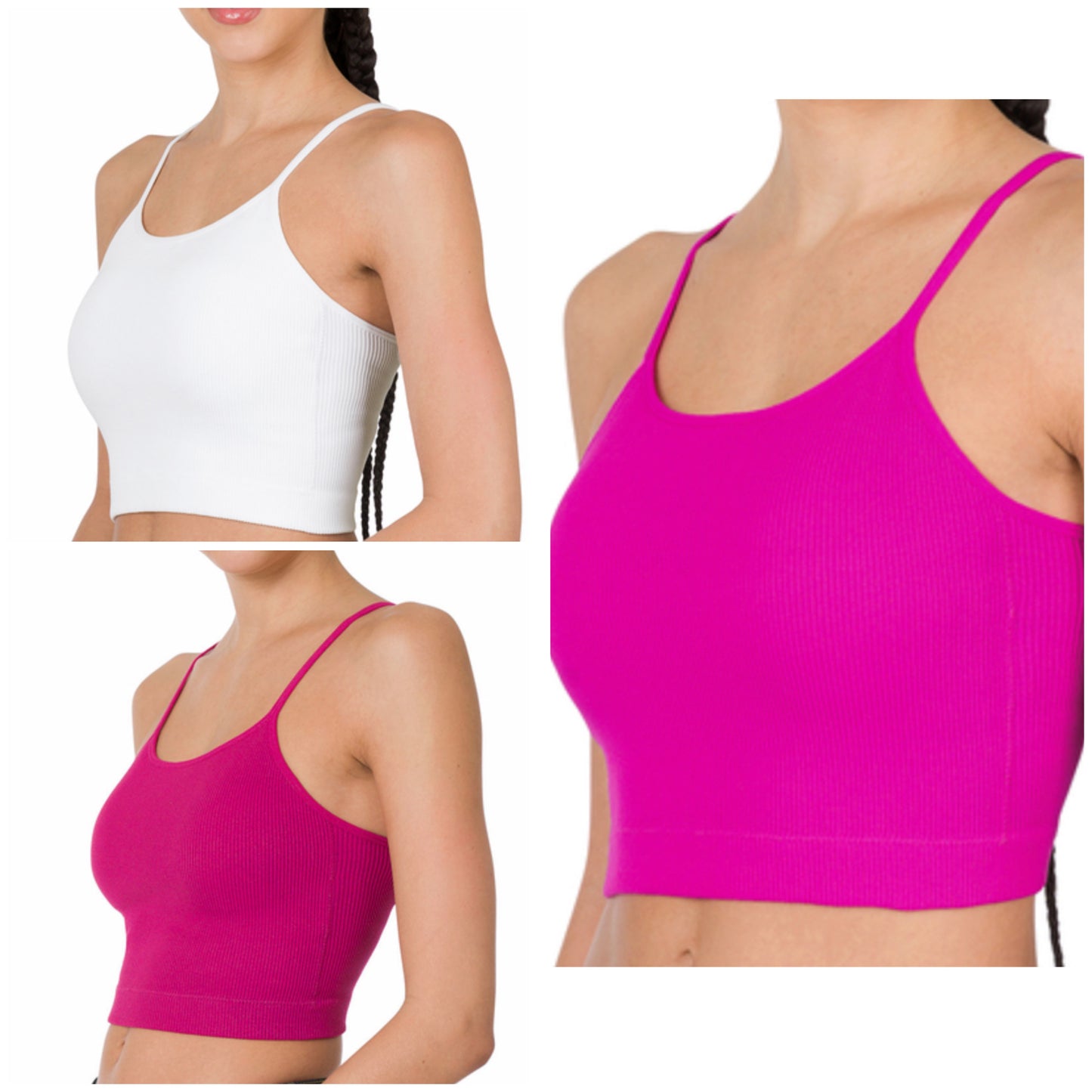 Solid Ribbed Brami/Cropped Tank (Multiple Colors)(S/M or L/XL)