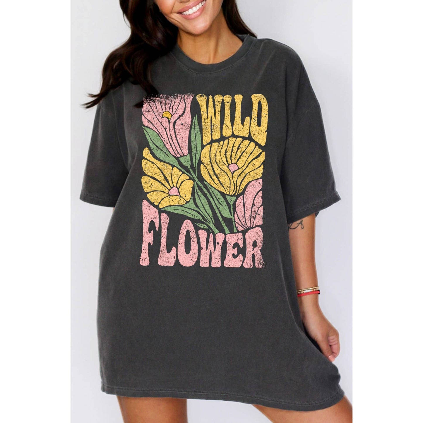 Oversized Wild Flower Graphic Tee (S-XL)