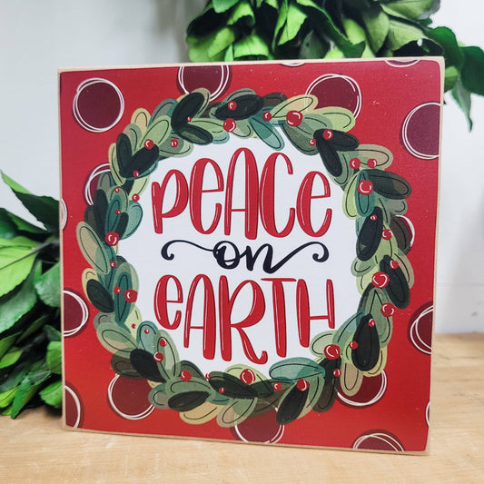 SALE! Peace on Earth Block Sign