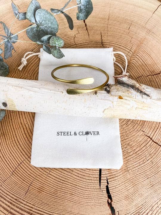 Steel & Clover - Smoky River Hammered Brass Bracelet